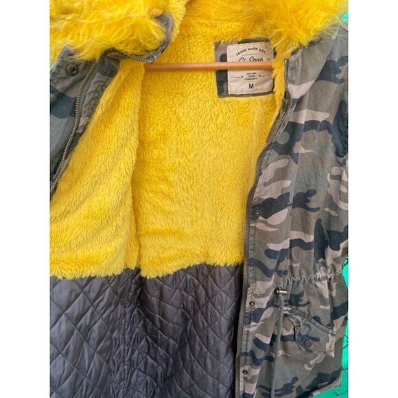 Camouflage Military Style Puffer Jacket Fleece Lining Medium - Picture 7 of 10